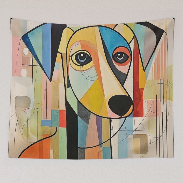 Item preview, Dog Portrait- Colorful and Contemplative Abstract Doggo designed and sold by HausKatz.