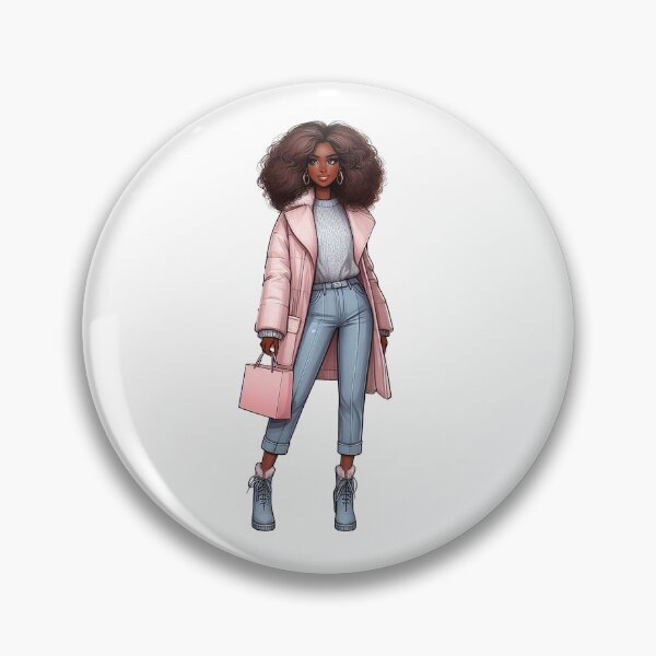 Item preview, Winter Woman Design, Afro Fashion Woman, Winter Cute Girl Art Work. designed and sold by gabrielakrall.