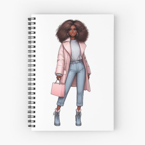 Item preview, Winter Woman Design, Afro Fashion Woman, Winter Cute Girl Art Work. designed and sold by gabrielakrall.