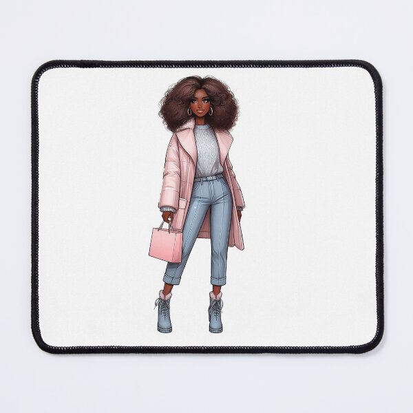 Item preview, Winter Woman Design, Afro Fashion Woman, Winter Cute Girl Art Work. designed and sold by gabrielakrall.