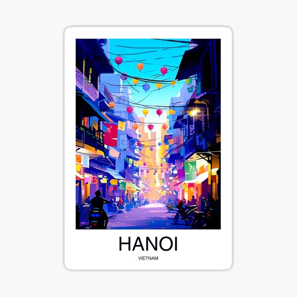 Item preview, Hanoi Vietnam Vintage Reise- und Tourismus-Werbedruck designed and sold by posterbobs.