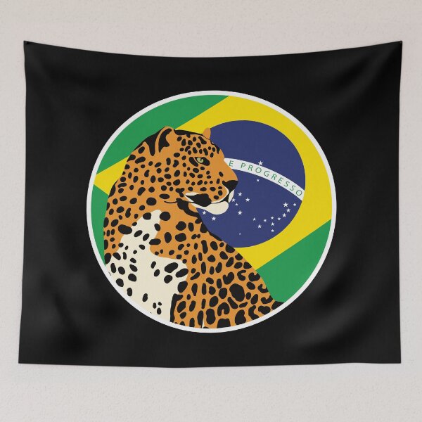 Item preview, Brazil Jaguar Brazilian National Animal Flag designed and sold by FlagX.