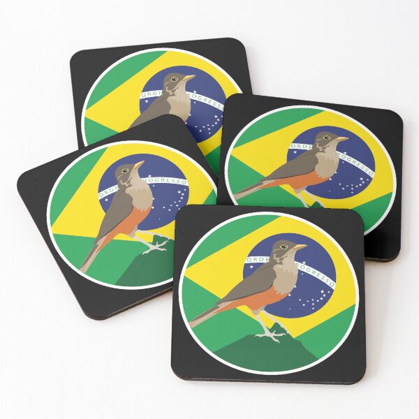 Item preview, Brazil Rufous-bellied thrush Brazilian National Animal Flag designed and sold by FlagX.
