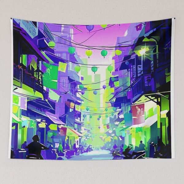 Item preview, Hanoi Vietnam Vintage Travel and Tourism Colorful Advertising Print designed and sold by posterbobs.