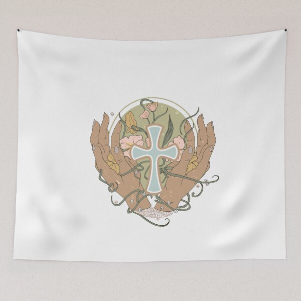 Item preview, Woman of Faith - Christian Cross Floral Design designed and sold by HahaHandlesHub.
