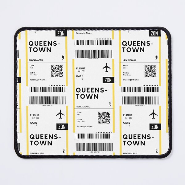 Item preview, Queenstown, New Zealand Airplane Boarding Pass designed and sold by RoamInk.