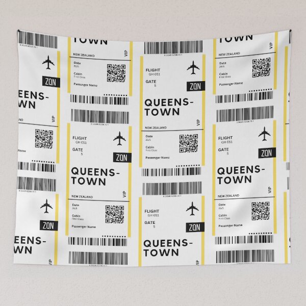 Item preview, Queenstown, New Zealand Airplane Boarding Pass designed and sold by RoamInk.