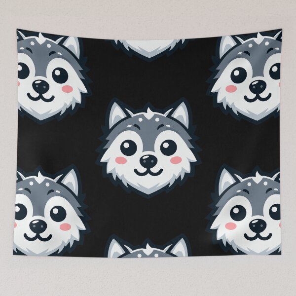 Item preview, Cute Vectoral Wolf Face designed and sold by ArtfulWeave.