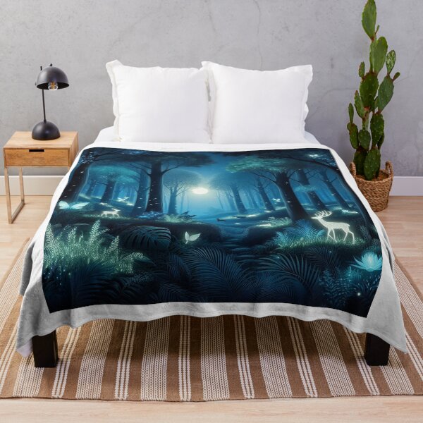 Item preview, Enchanted Moonlit Forest designed and sold by TextileTrove.