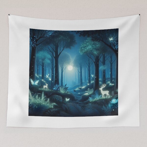 Item preview, Enchanted Moonlit Forest designed and sold by TextileTrove.