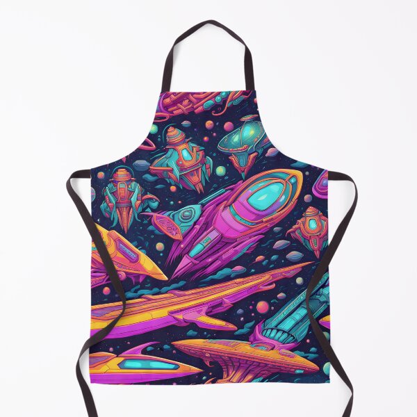 Item preview, Psychedelic Neon Spaceship Pattern designed and sold by TheArtOfPat.
