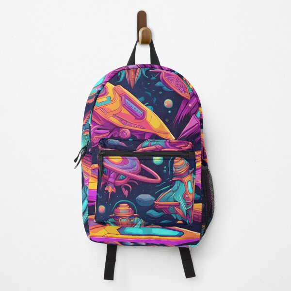 Artikelvorschau, Psychedelic Neon Spaceship Pattern entworfen und verkauft von TheArtOfPat.
