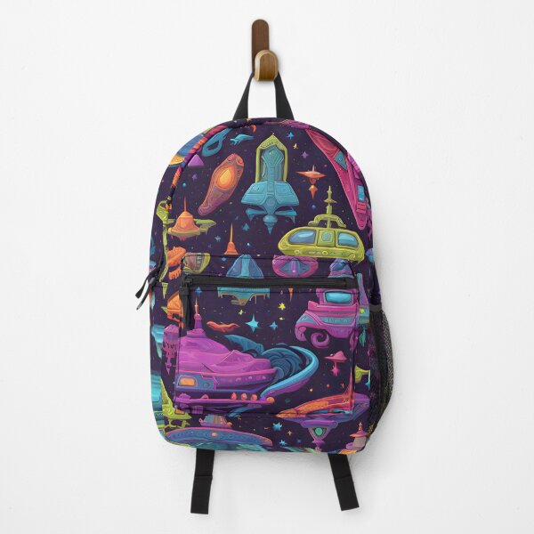 Artikelvorschau, Psychedelic Neon Spaceship Pattern entworfen und verkauft von TheArtOfPat.