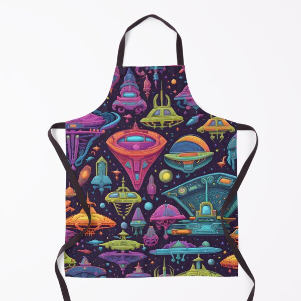 Item preview, Psychedelic Neon Spaceship Pattern designed and sold by TheArtOfPat.
