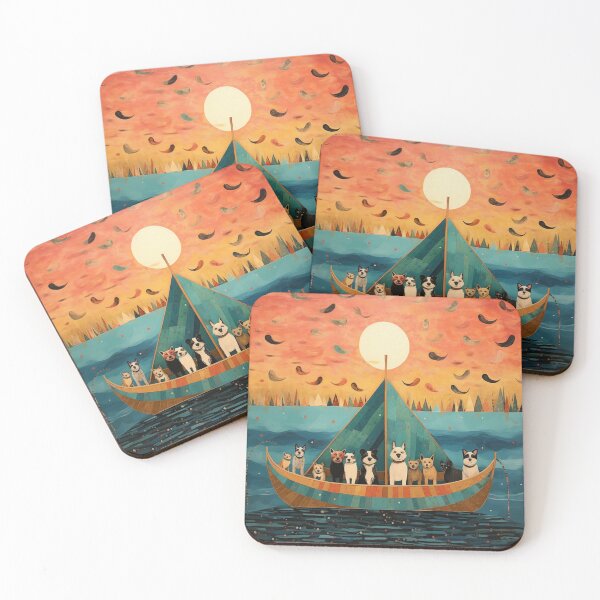 Item preview, Dogs in a boat on the ocean in Abstract designed and sold by Neika Shimm Designs.