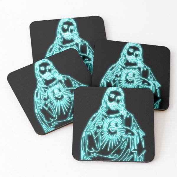 Item preview, Sacred Heart of Jesus (blue lines) designed and sold by lachataigne.