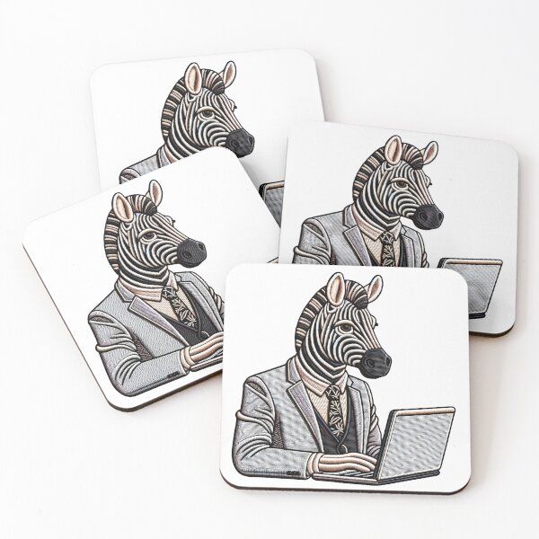 Item preview, Professional Zebra Embroidery Style Office Design designed and sold by #Adulting Central.