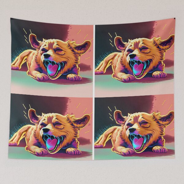Item preview, Dog Stretched Morning Yawn designed and sold by petsfromweb.