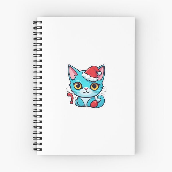 Item preview, Cute Colorful Holiday Cat Sticker Set - bicolor cat blue designed and sold by Earth Nature Creations.