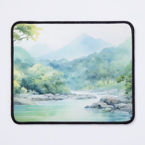 Item preview, Watercolor Tropical Jungle Landscape Painting designed and sold by AdamesArtStudio.