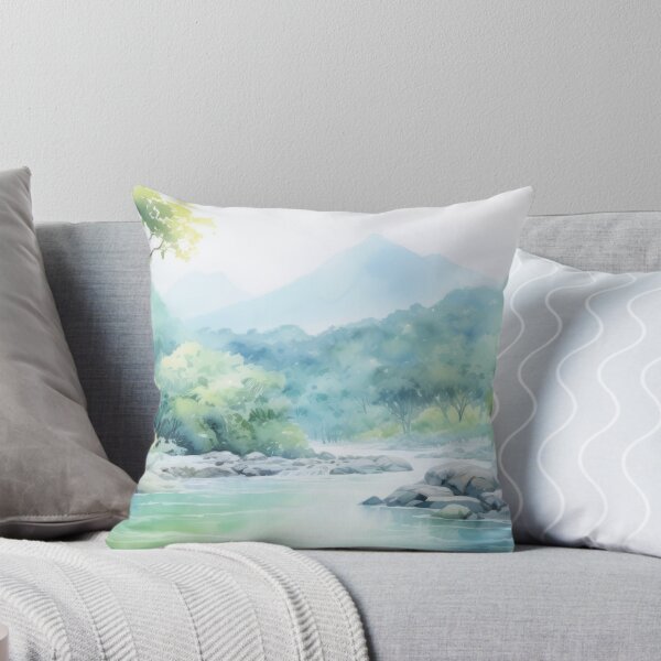 Item preview, Watercolor Tropical Jungle Landscape Painting designed and sold by AdamesArtStudio.