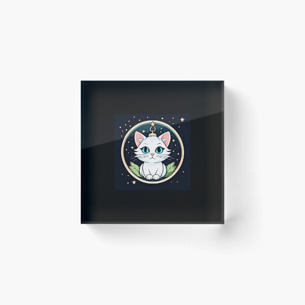 Item preview, Cute Colorful Holiday Cat Sticker Set white cat designed and sold by Earth Nature Creations.