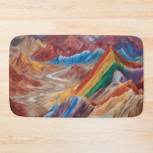 Item preview, Oil-Painted Spectacle of the Rainbow Mountains designed and sold by colorvisionart.