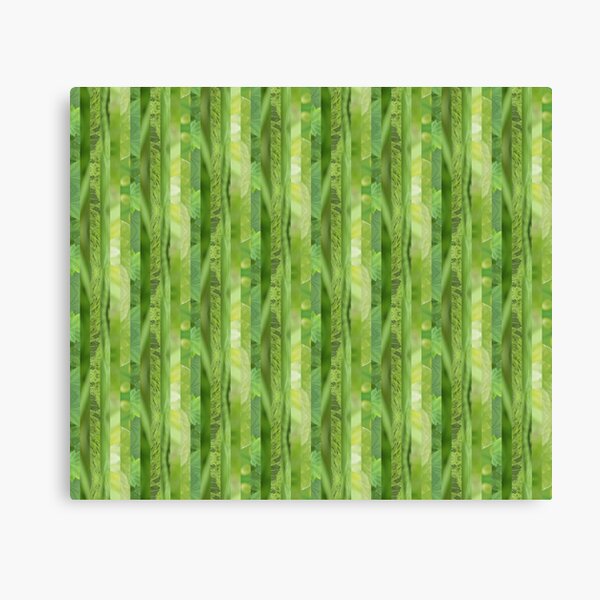 Leaf Photo Wavy Vines Illusion [Small] - Botanical Photography - Original Collage Stripes Canvas Print