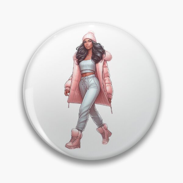 Item preview, Winter Woman Illustration, Afro American  Woman, Winter Fashion Girl Art Work. designed and sold by gabrielakrall.