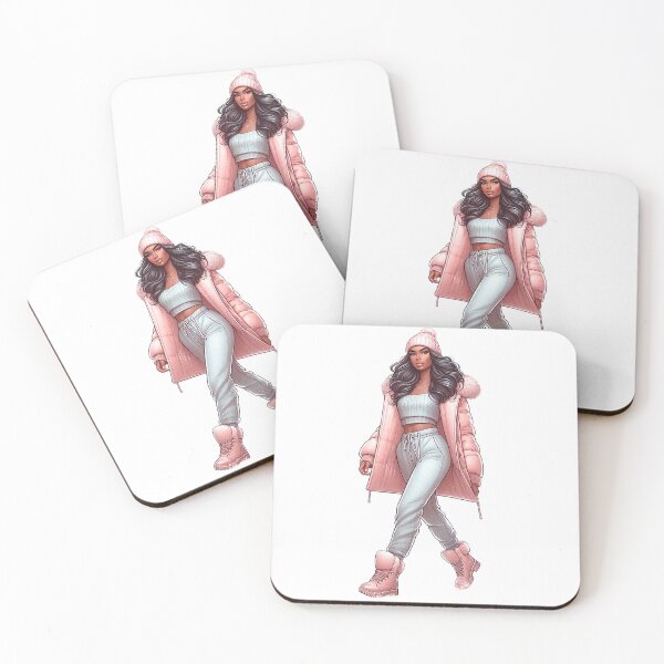 Item preview, Winter Woman Illustration, Afro American  Woman, Winter Fashion Girl Art Work. designed and sold by gabrielakrall.