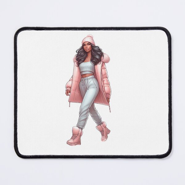 Item preview, Winter Woman Illustration, Afro American  Woman, Winter Fashion Girl Art Work. designed and sold by gabrielakrall.