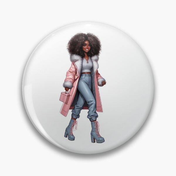 Item preview, Copy of Winter Woman Illustration, Afro American  Woman, Winter Fashion Girl Art Work. designed and sold by gabrielakrall.