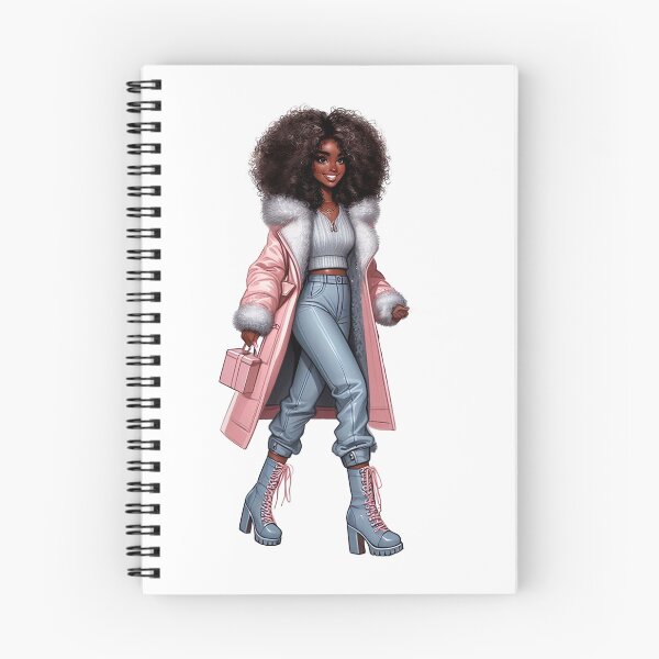 Item preview, Copy of Winter Woman Illustration, Afro American  Woman, Winter Fashion Girl Art Work. designed and sold by gabrielakrall.