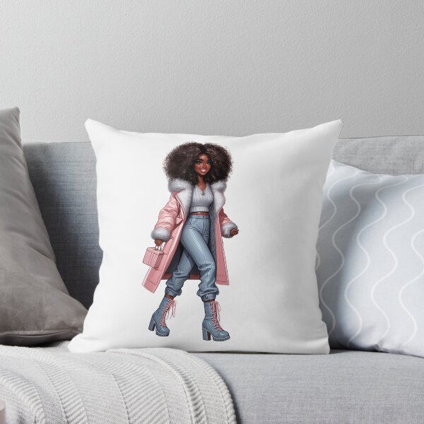 Item preview, Copy of Winter Woman Illustration, Afro American  Woman, Winter Fashion Girl Art Work. designed and sold by gabrielakrall.
