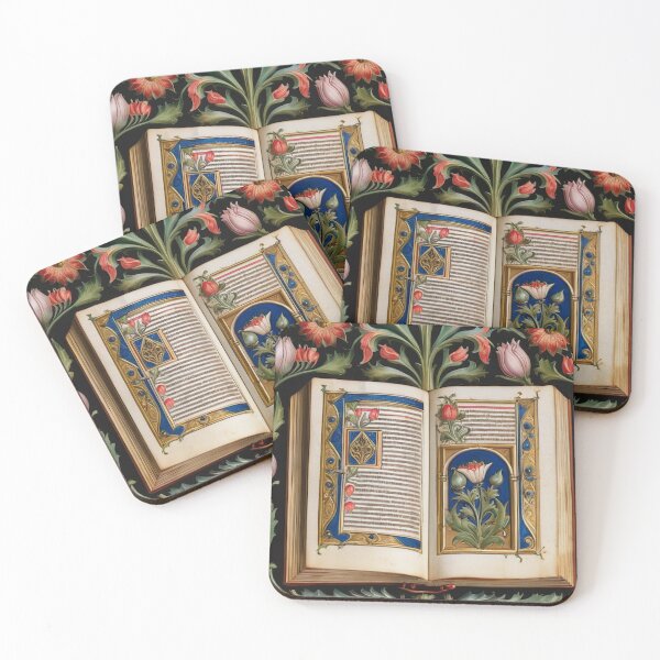 Item preview, Flowers Growing Out of a Book Medieval Manuscript Painting designed and sold by YuckyCat.