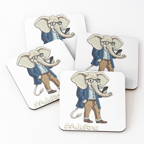 Item preview, Adulting Elephant Embroidery Style Life Design designed and sold by #Adulting Central.