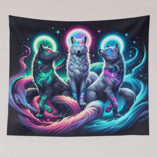 Item preview, Three Cosmic Wolves designed and sold by tracydixon.