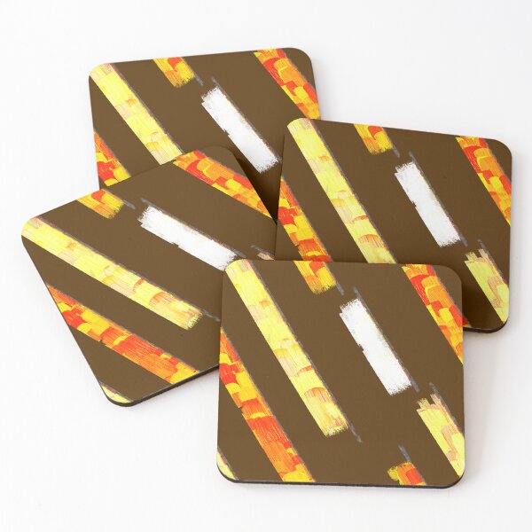 Item preview, orange red yellow tone line fabric pattern graphic design by ironpalette designed and sold by ironpalette.