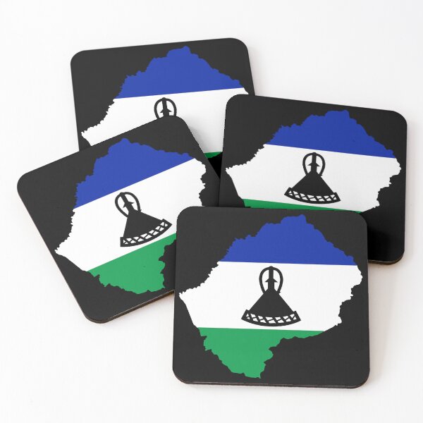 Item preview, Flag Map of Lesotho designed and sold by feether-store.