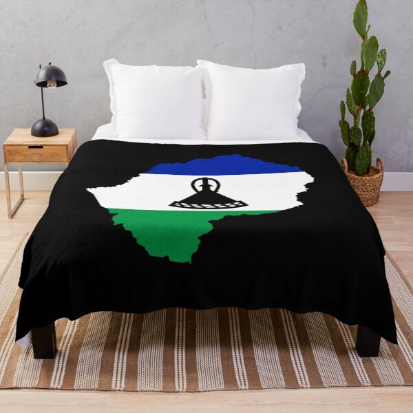 Item preview, Flag Map of Lesotho designed and sold by feether-store.