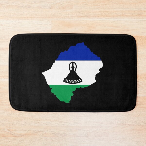 Item preview, Flag Map of Lesotho designed and sold by feether-store.