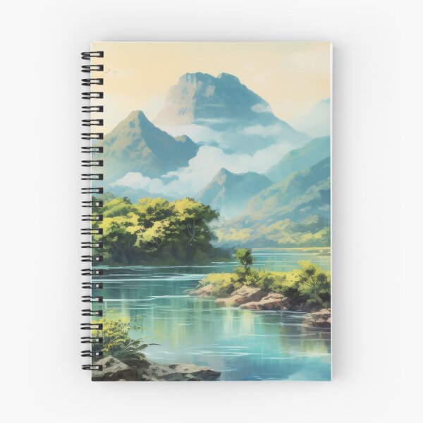 Item preview, Tropical Jungle Landscape Oil Painting with Mountains and River 2 designed and sold by AdamesArtStudio.