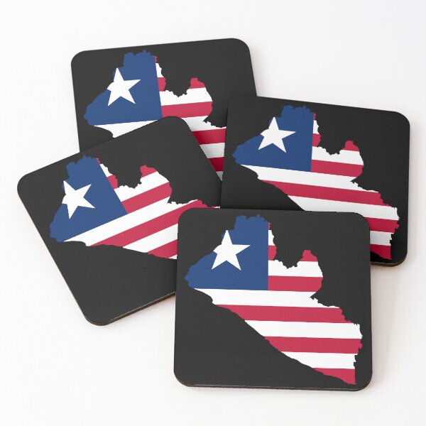 Item preview, Flag Map of Liberia designed and sold by feether-store.