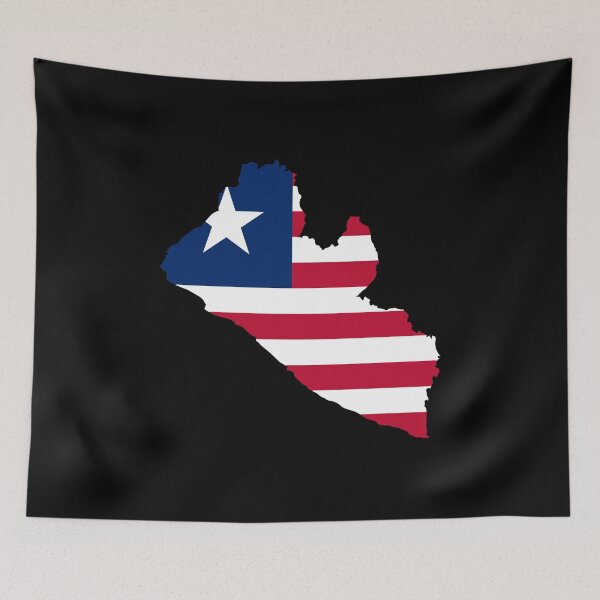 Item preview, Flag Map of Liberia designed and sold by feether-store.