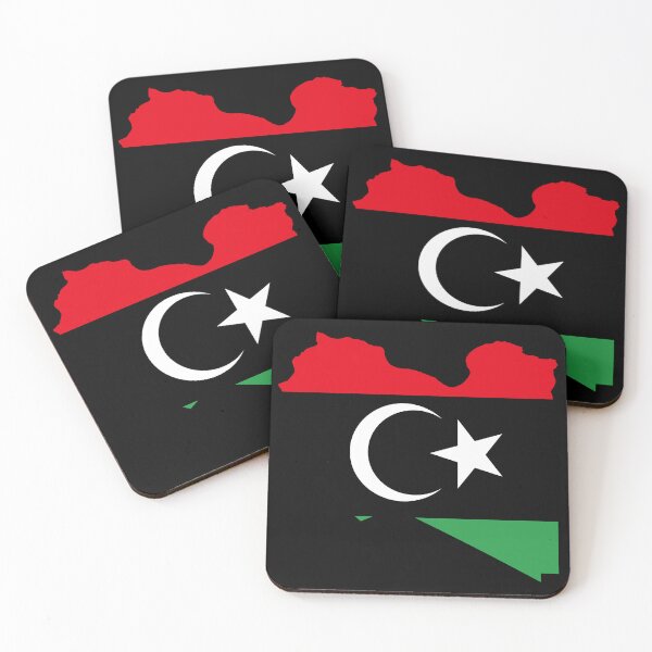 Item preview, Flag Map of Libya designed and sold by feether-store.