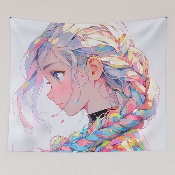 Item preview, Whimsical Colorful Pastel Anime Girl designed and sold by bubblegoth.