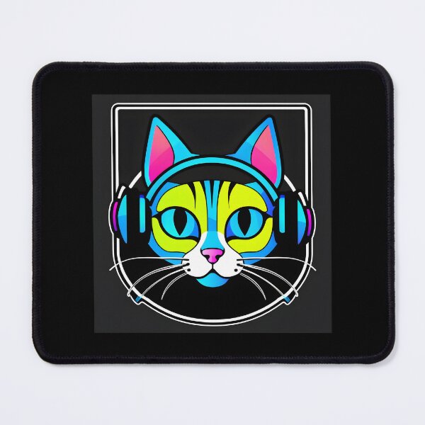 Item preview, Kitten with neon headphones  designed and sold by Inspirationmotivation.