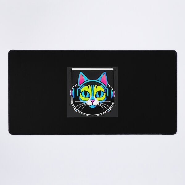 Item preview, Kitten with neon headphones designed and sold by Inspirationmotivation.