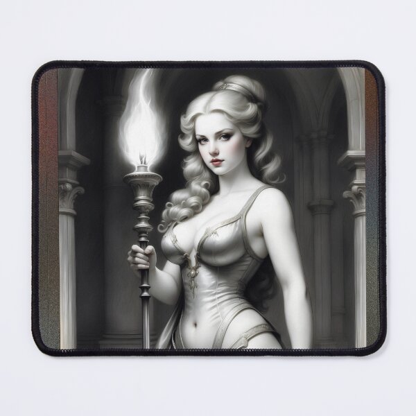 Item preview, The Torch Bearer Of The Night Enchanting AI Concept Art Portrait by Xzendor7 designed and sold by Xzendor7 Digital Art Creations.