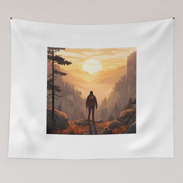 Item preview, Hiking in Autumn: A Solitary Trek through the Foggy Forest designed and sold by Shirtastically.
